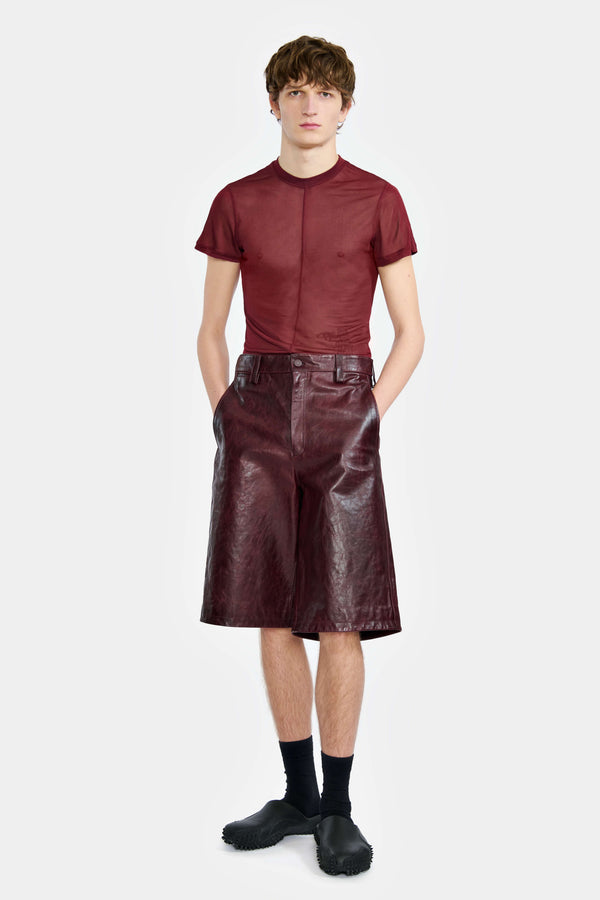 SHORT DROIT EN CUIR